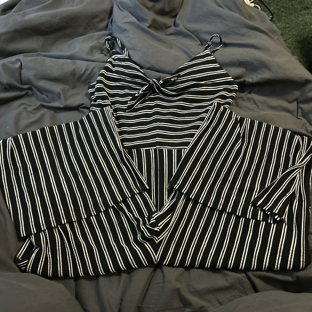 Xhilaration Black and White Striped Camisole